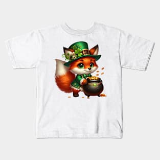 St Patricks Fox Kids T-Shirt